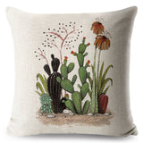 Watercolor Cactus Bonsai Plant Pillow Cases