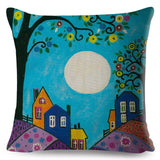 Retro Rural Color Cities Pillow Cases