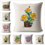 Watercolor Yellow Floral Pillow Cases