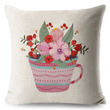 Watercolor Yellow Floral Pillow Cases