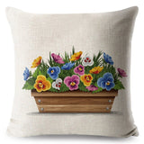 Watercolor Yellow Floral Pillow Cases