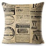 Vintage Newspaper Printed Pillow Cases