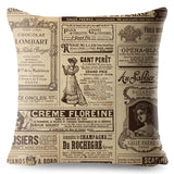 Vintage Newspaper Printed Pillow Cases