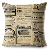 Vintage Newspaper Printed Pillow Cases
