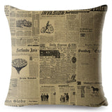 Vintage Newspaper Printed Pillow Cases