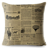 Vintage Newspaper Printed Pillow Cases