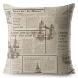 Vintage Newspaper Printed Pillow Cases