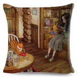 Cartoon Cute Girl Fairy Tale Pillow Cases