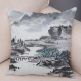 Chinese Ink Scenic Pillow Cases