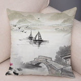 Chinese Ink Scenic Pillow Cases