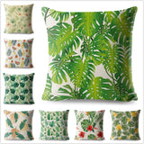 Tropical Palm Green Leaf Pillow Cases