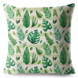Tropical Palm Green Leaf Pillow Cases