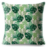Tropical Palm Green Leaf Pillow Cases