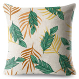 Tropical Palm Green Leaf Pillow Cases