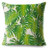 Tropical Palm Green Leaf Pillow Cases