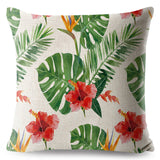 Tropical Palm Green Leaf Pillow Cases