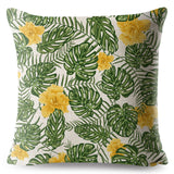 Tropical Palm Green Leaf Pillow Cases