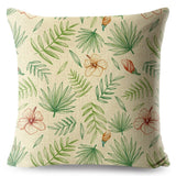 Tropical Palm Green Leaf Pillow Cases