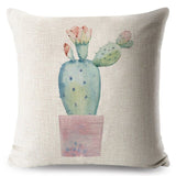 Watercolor Cactus Pillow Cases