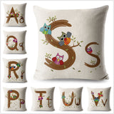 A-Z Cartoon Letter Pillow Cases
