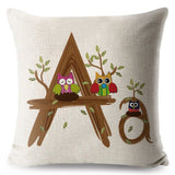 A-Z Cartoon Letter Pillow Cases