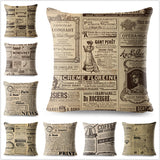 Vintage Newspaper Printed Pillow Cases