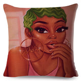 Colorful Beautiful Black Women Pillow Cases