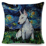 Oil Painting Cartoon Pet Shepherd Pillow Cases