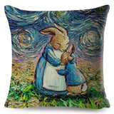 Oil Painting Cartoon Pet Shepherd Pillow Cases