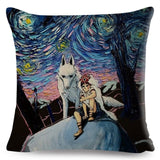 Oil Painting Cartoon Pet Shepherd Pillow Cases