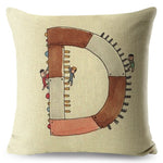 A-Z Cartoon Letter Pillow Cases