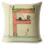 A-Z Cartoon Letter Pillow Cases