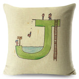 A-Z Cartoon Letter Pillow Cases