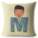 A-Z Cartoon Letter Pillow Cases