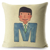 A-Z Cartoon Letter Pillow Cases