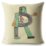 A-Z Cartoon Letter Pillow Cases