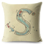 A-Z Cartoon Letter Pillow Cases