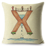 A-Z Cartoon Letter Pillow Cases