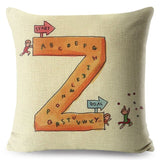 A-Z Cartoon Letter Pillow Cases