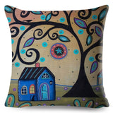 Retro Rural Color Cities Pillow Cases