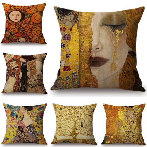 Gustav Klimt Art Gallery Printed Pillow Cases
