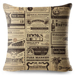 Vintage Newspaper Printed Pillow Cases