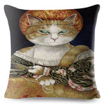 Watercolor Van Gogh Cat Art Pillow Cases
