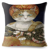 Watercolor Van Gogh Cat Art Pillow Cases