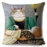 Watercolor Van Gogh Cat Art Pillow Cases