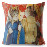 Watercolor Van Gogh Cat Art Pillow Cases