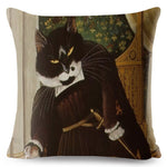 Watercolor Van Gogh Cat Art Pillow Cases