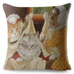 Watercolor Van Gogh Cat Art Pillow Cases