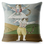 Watercolor Van Gogh Cat Art Pillow Cases