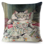 Watercolor Van Gogh Cat Art Pillow Cases
